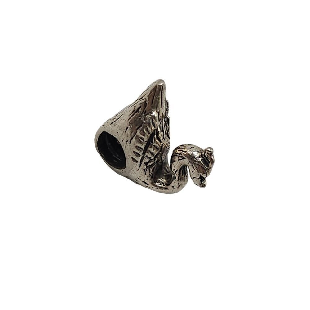 Sterling Silver 3D Swan Charm Bead For European Bracelets Necklace